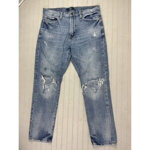 Aero Size 32x30 Mens Dad Jeans (Actual Inseam 29) Distressed Light Wash Cotton